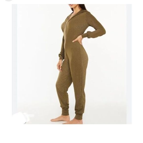 NWT Savage X Fenty Sleep & Shine Hooded Bodysuit Military Olive Green NWT size M - Picture 1 of 9